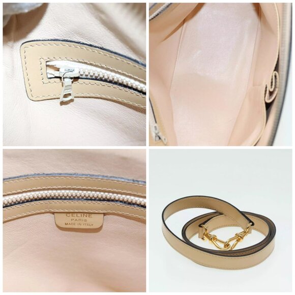 CELINE Hand Bag Leather 2way Beige Auth - Picture 16 of 16